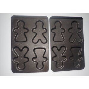 NESTLE TOLL HOUSE SET/2 GINGERBREAD COOKIE MOLDS Non Stick‎ Vintage